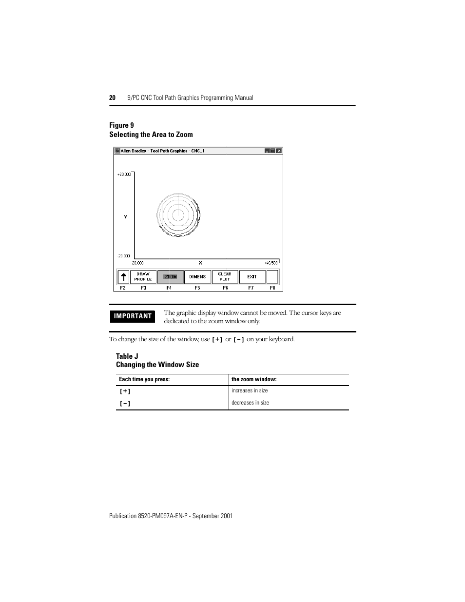 Rockwell Automation 8520 9/PC CNC Tool Path Graphics Programming Manual User Manual | Page 20 / 24