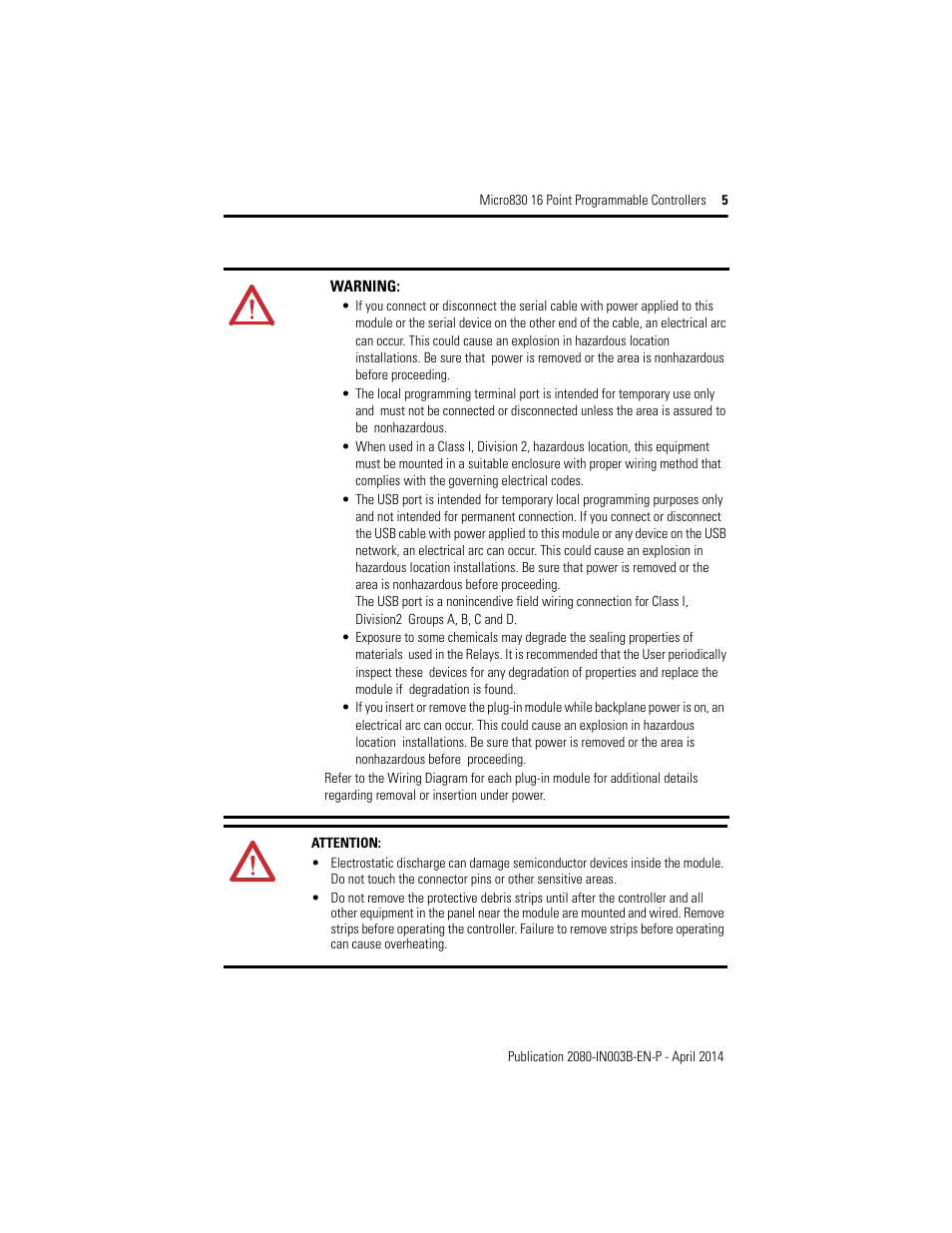 Rockwell Automation 2080-LC30-16AWB_16QWB_16QVB Micro830 16 Point Programmable Controllers Installation Instructions User Manual | Page 5 / 20