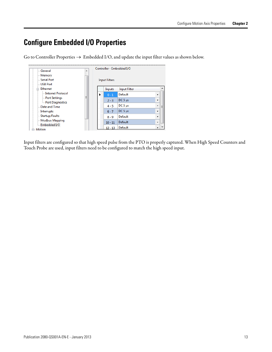 Configure embedded i/o properties | Rockwell Automation 2080-LC50 Getting Started with Motion Control Using a Simulated Axis User Manual | Page 23 / 82