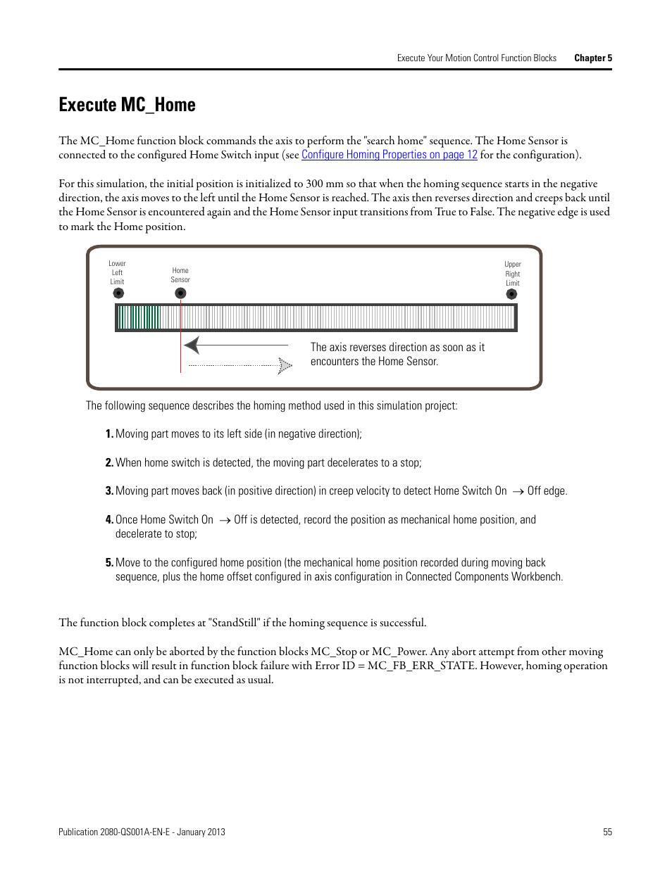 Execute mc_home | Rockwell Automation 2080-LC50 Getting Started with Motion Control Using a Simulated Axis User Manual | Page 65 / 82