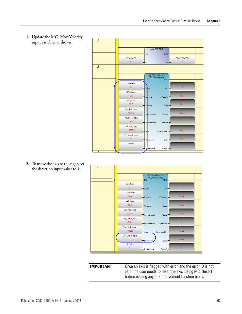 Rockwell Automation 2080-LC50 Getting Started with Motion Control Using a Simulated Axis User Manual | Page 77 / 82