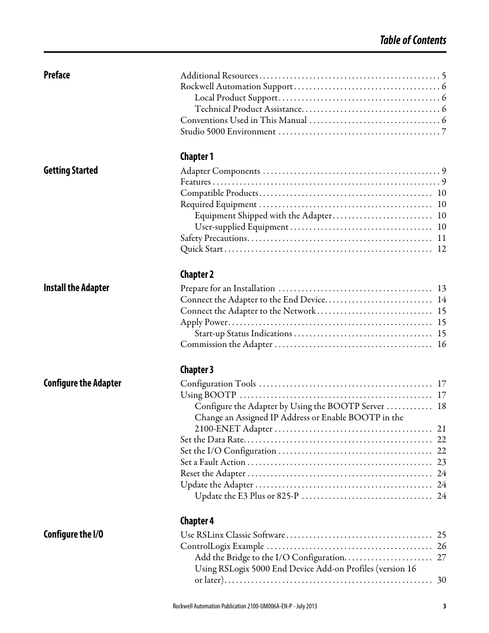 Rockwell Automation 2100-ENET CENTERLINE 2100 Motor Control Centers EtherNet/IP Network Adapter User Manual | Page 3 / 76