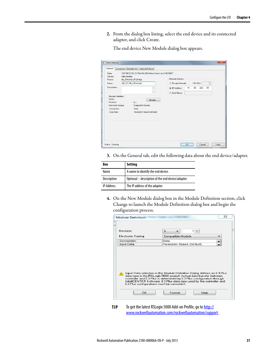 Rockwell Automation 2100-ENET CENTERLINE 2100 Motor Control Centers EtherNet/IP Network Adapter User Manual | Page 31 / 76