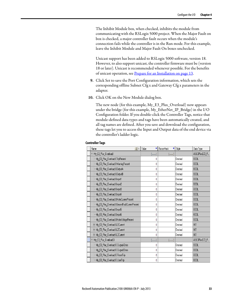 Rockwell Automation 2100-ENET CENTERLINE 2100 Motor Control Centers EtherNet/IP Network Adapter User Manual | Page 33 / 76