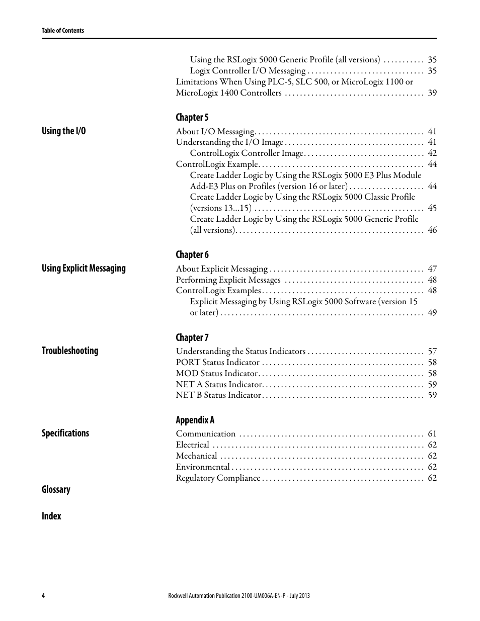 Rockwell Automation 2100-ENET CENTERLINE 2100 Motor Control Centers EtherNet/IP Network Adapter User Manual | Page 4 / 76