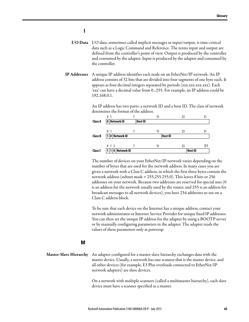 Rockwell Automation 2100-ENET CENTERLINE 2100 Motor Control Centers EtherNet/IP Network Adapter User Manual | Page 65 / 76