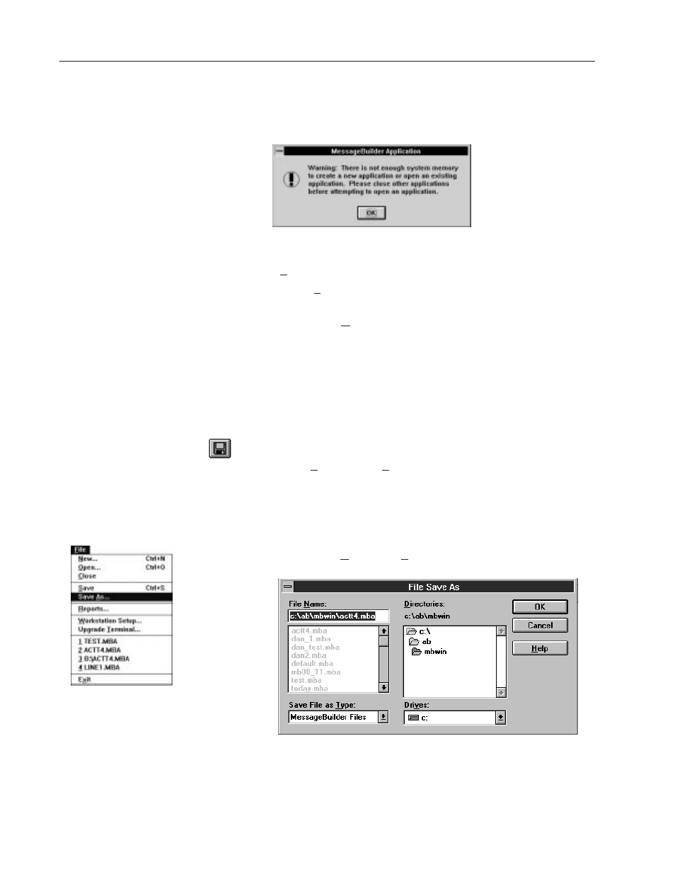 Saving an application | Rockwell Automation 2706-MB1 MESSAGEVIEW 421 SOFTWARE MANUAL User Manual | Page 117 / 328