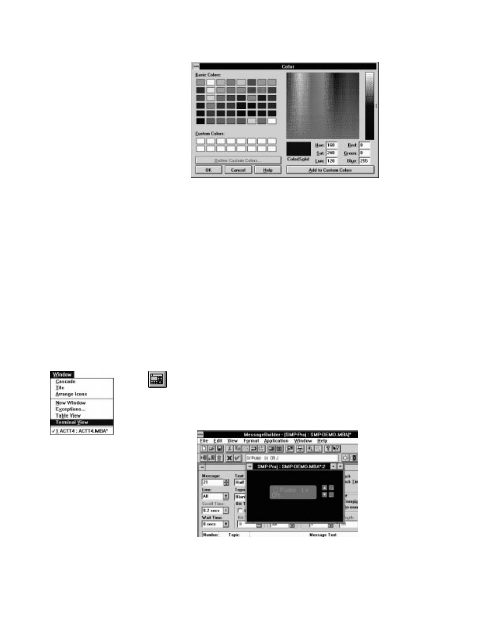 Message editor terminal view | Rockwell Automation 2706-MB1 MESSAGEVIEW 421 SOFTWARE MANUAL User Manual | Page 137 / 328