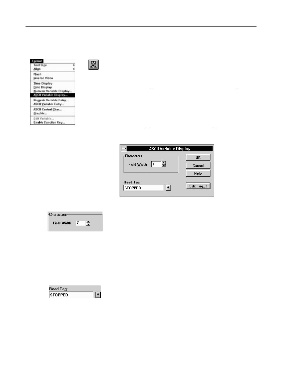 Ascii variable display | Rockwell Automation 2706-MB1 MESSAGEVIEW 421 SOFTWARE MANUAL User Manual | Page 147 / 328