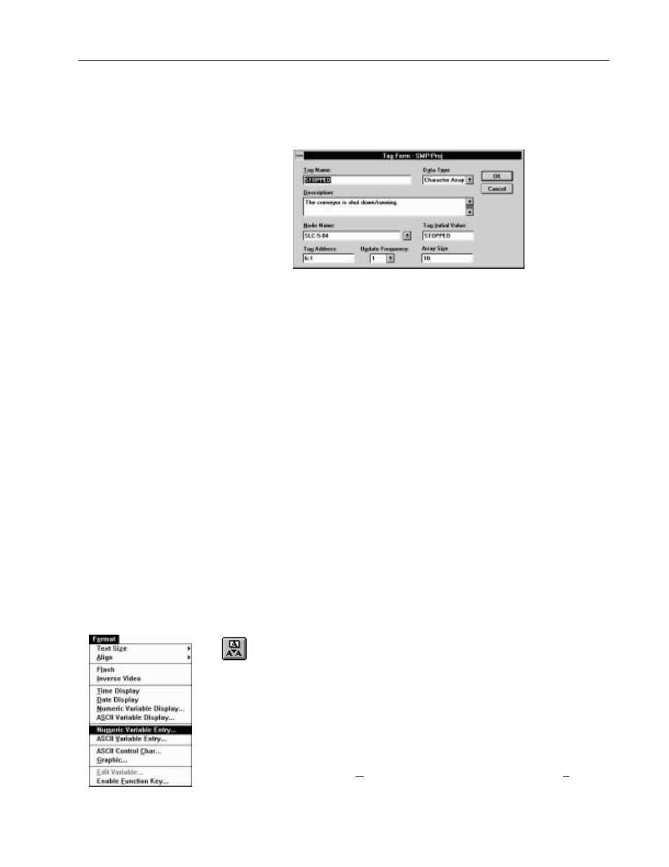 Numeric variable entry | Rockwell Automation 2706-MB1 MESSAGEVIEW 421 SOFTWARE MANUAL User Manual | Page 148 / 328