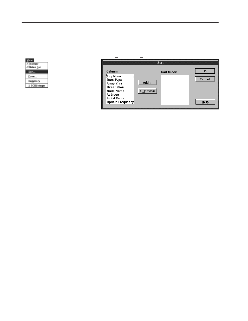 Sorting tags | Rockwell Automation 2706-MB1 MESSAGEVIEW 421 SOFTWARE MANUAL User Manual | Page 189 / 328