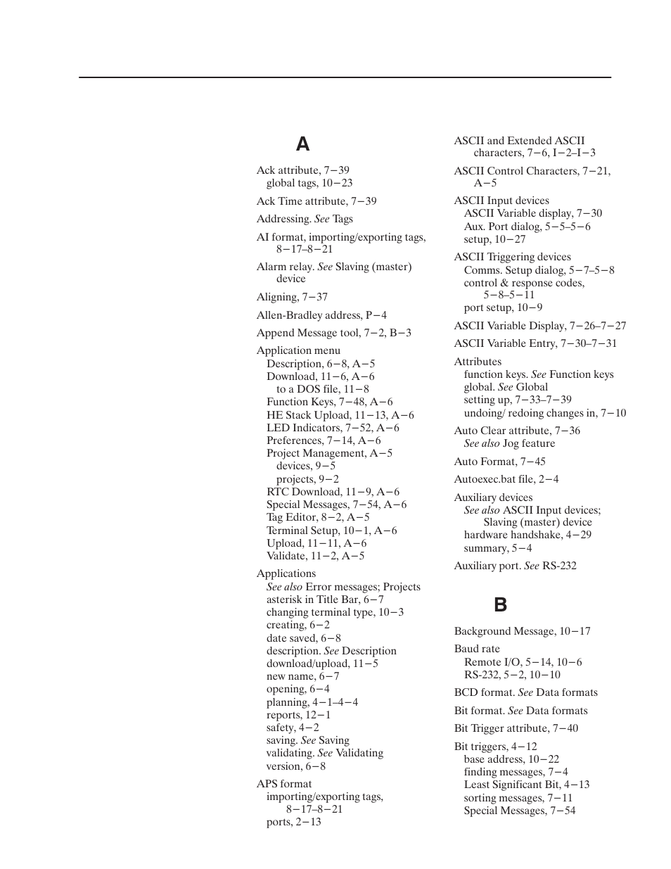 Index | Rockwell Automation 2706-MB1 MESSAGEVIEW 421 SOFTWARE MANUAL User Manual | Page 320 / 328