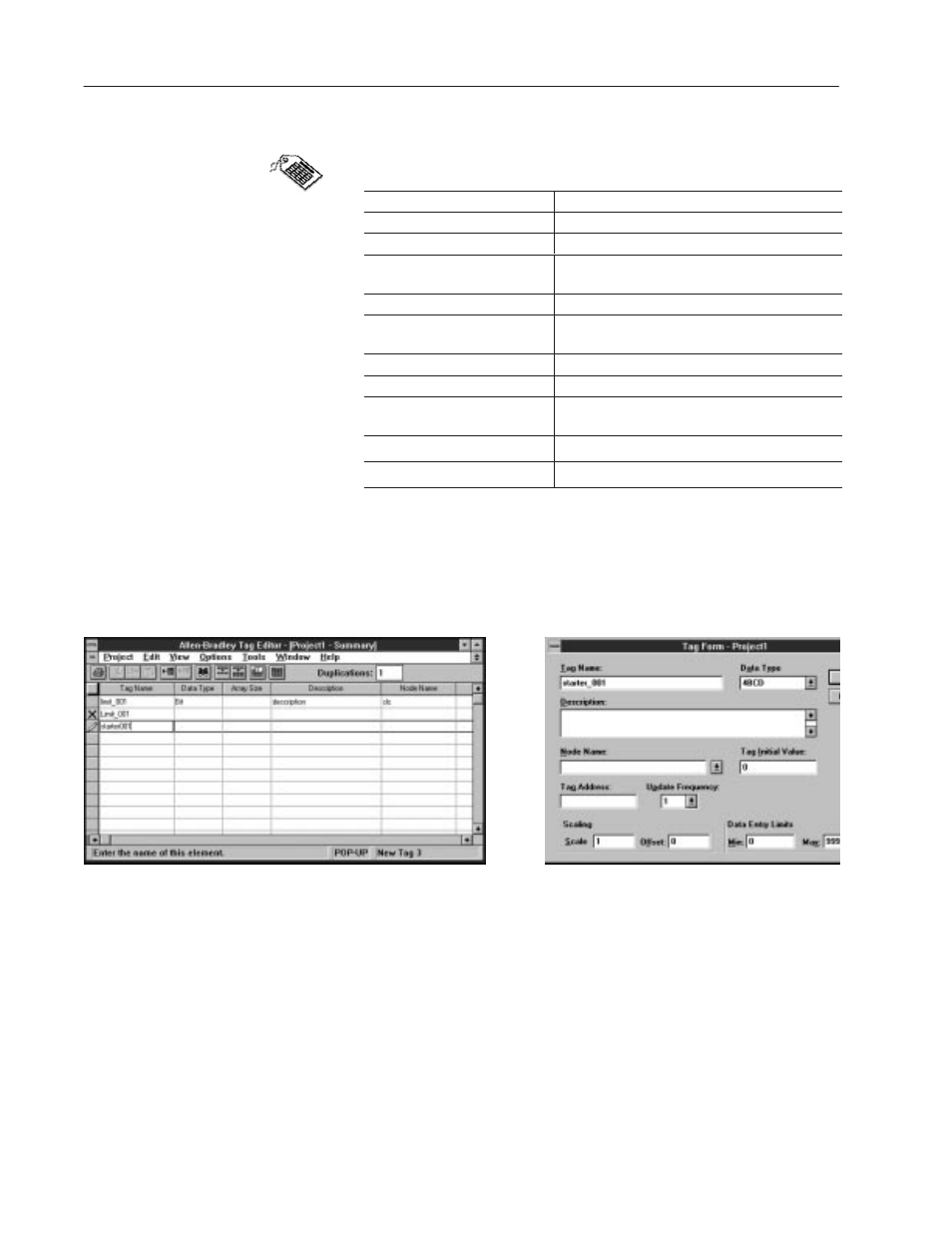 Defining tags | Rockwell Automation 2706-MB1 MESSAGEVIEW 421 SOFTWARE MANUAL User Manual | Page 84 / 328