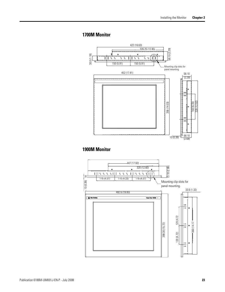 Rockwell Automation 6186-Mxxx Industrial Monitors User Manual User Manual | Page 23 / 64