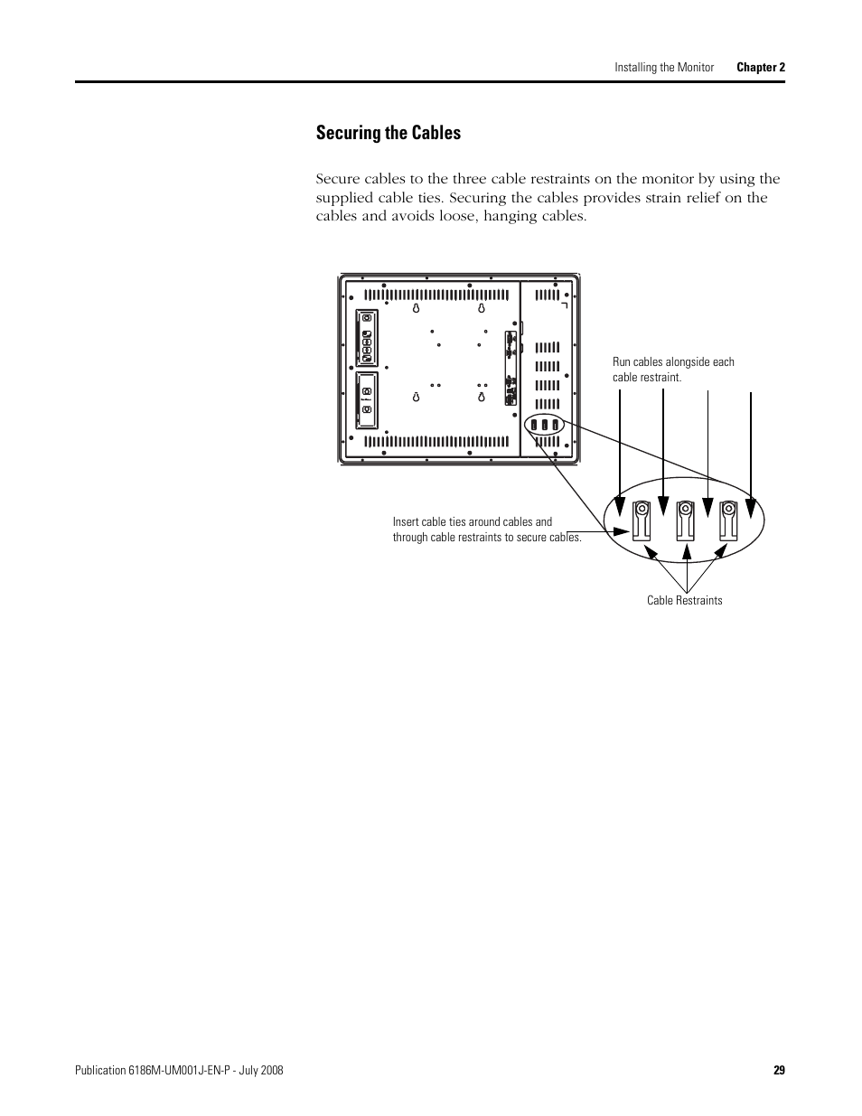 Securing the cables | Rockwell Automation 6186-Mxxx Industrial Monitors User Manual User Manual | Page 29 / 64