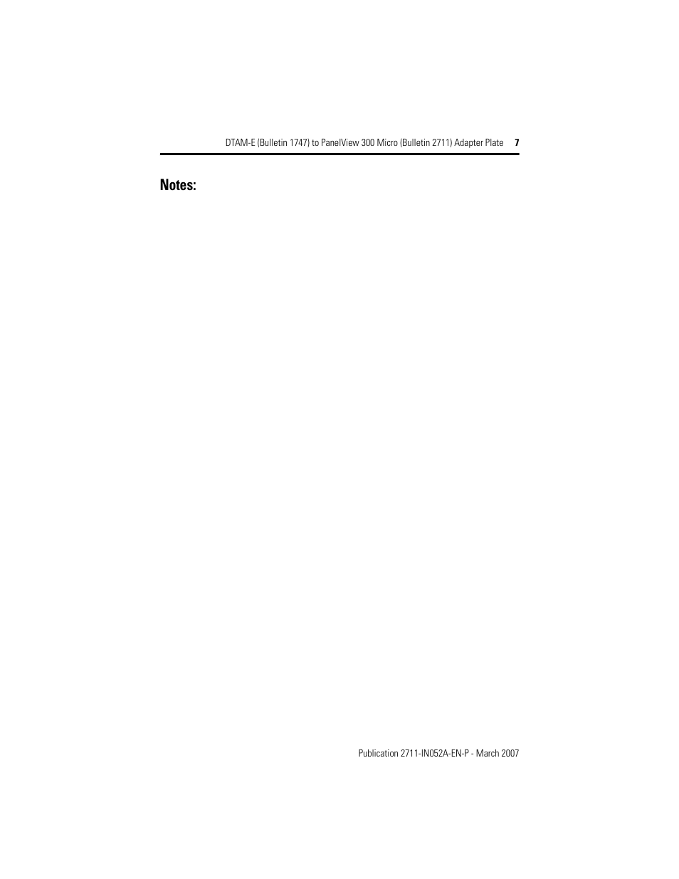 Rockwell Automation 2711-NR12K DTAM-E to PanelView 300 Micro Adapter Plate User Manual | Page 7 / 8