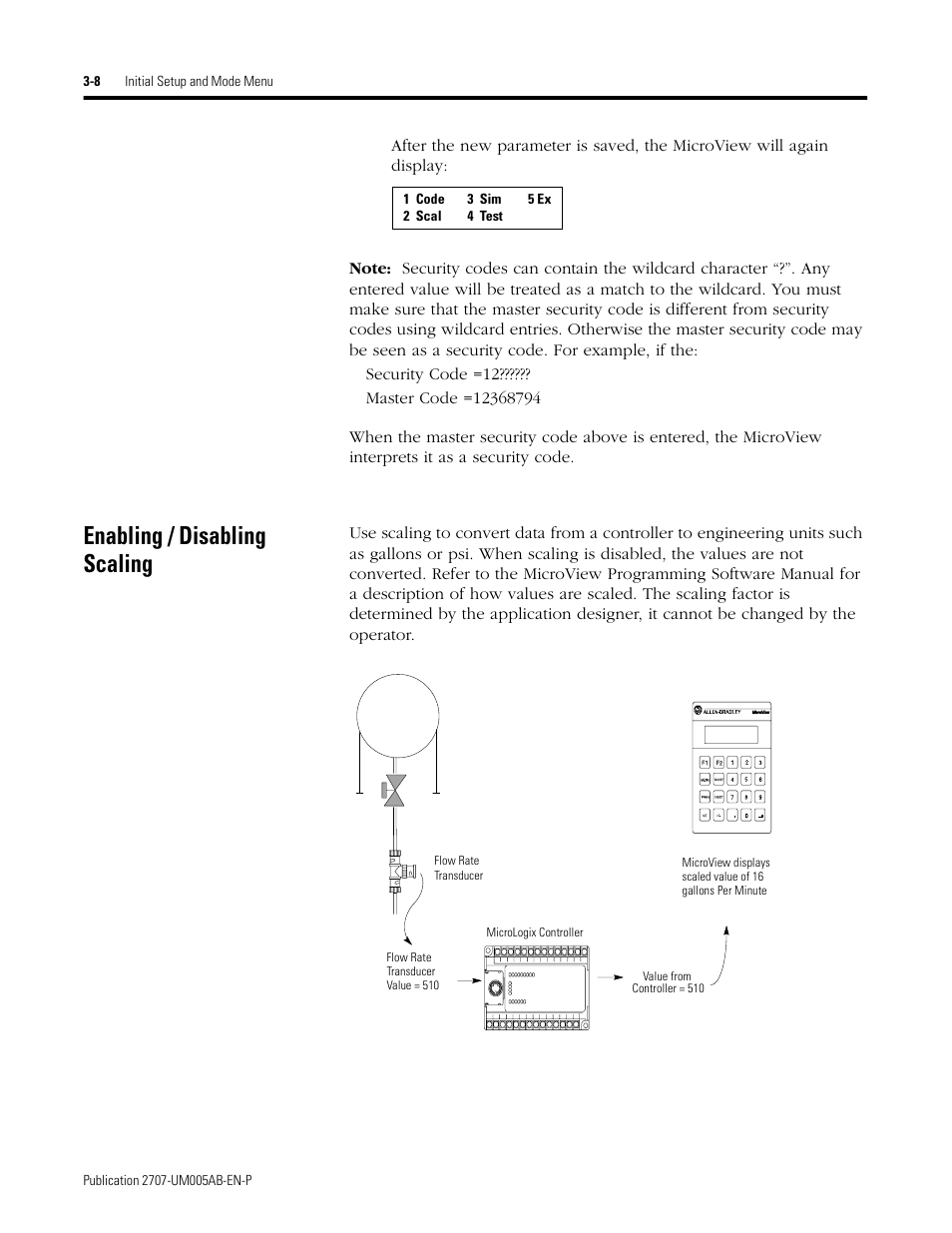 Enabling / disabling scaling, Enabling / disabling scaling -8 | Rockwell Automation 2707-MVH232_MVP232 MicroView Operator Interface Module User Manual | Page 24 / 92