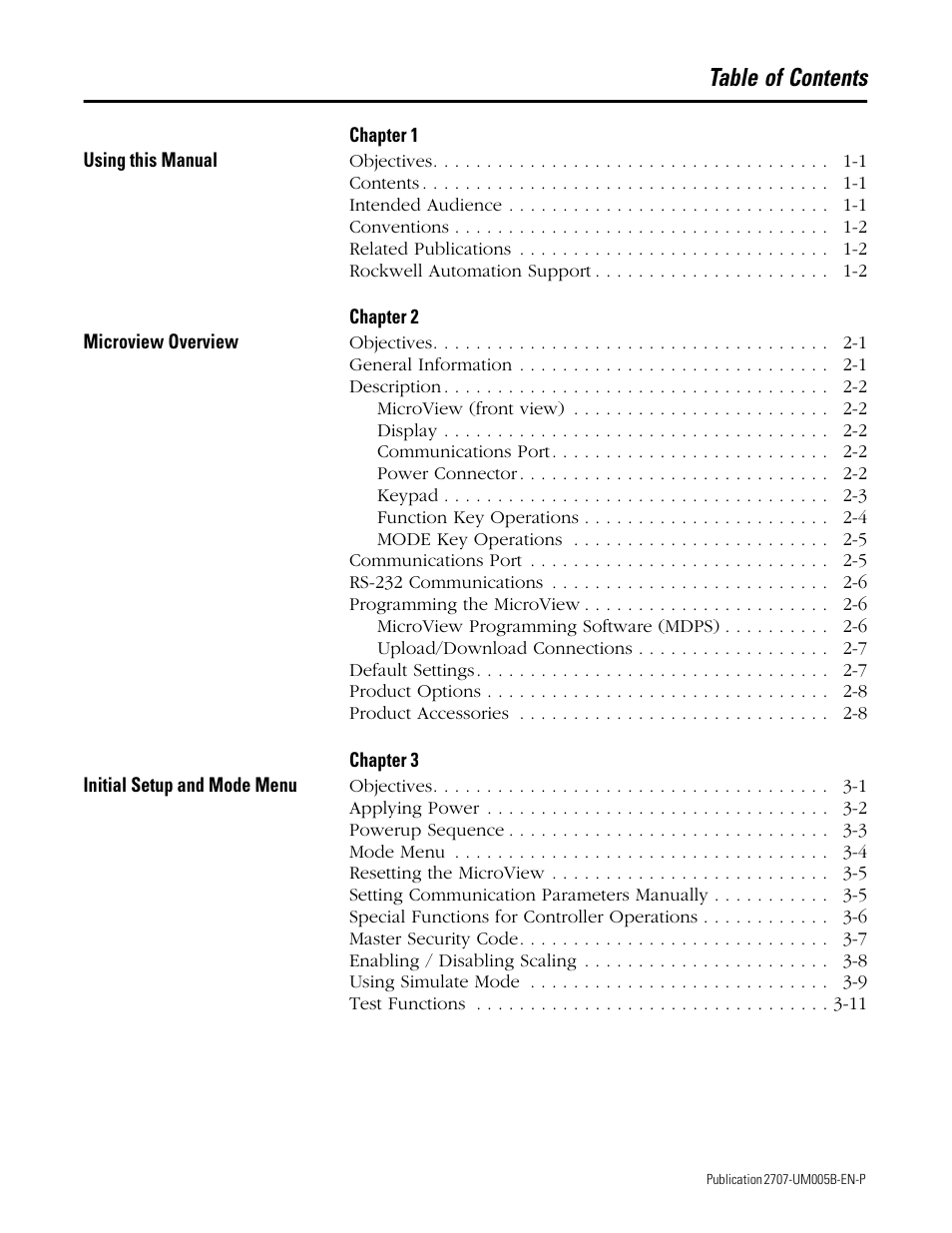 Rockwell Automation 2707-MVH232_MVP232 MicroView Operator Interface Module User Manual | Page 3 / 92