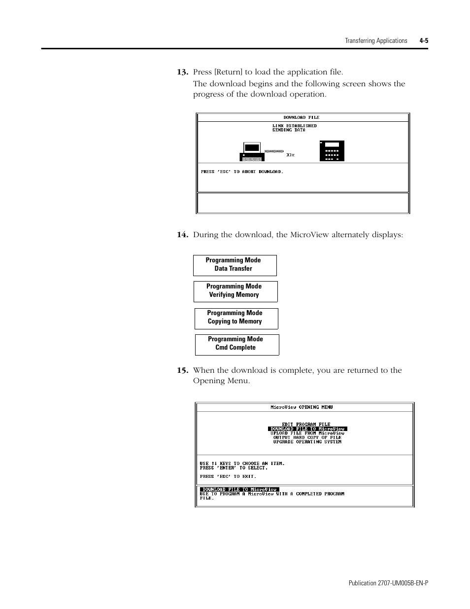 Rockwell Automation 2707-MVH232_MVP232 MicroView Operator Interface Module User Manual | Page 33 / 92