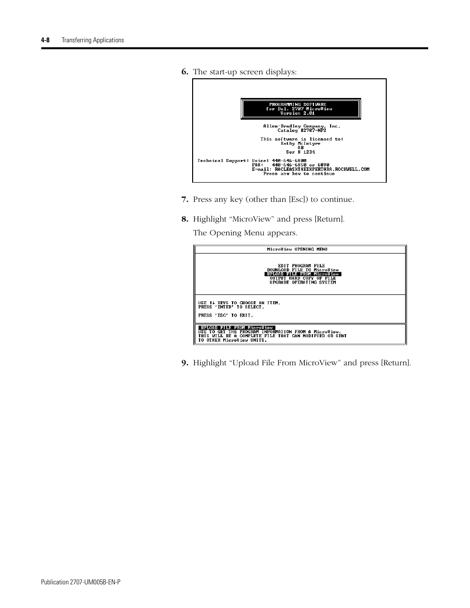 Rockwell Automation 2707-MVH232_MVP232 MicroView Operator Interface Module User Manual | Page 36 / 92
