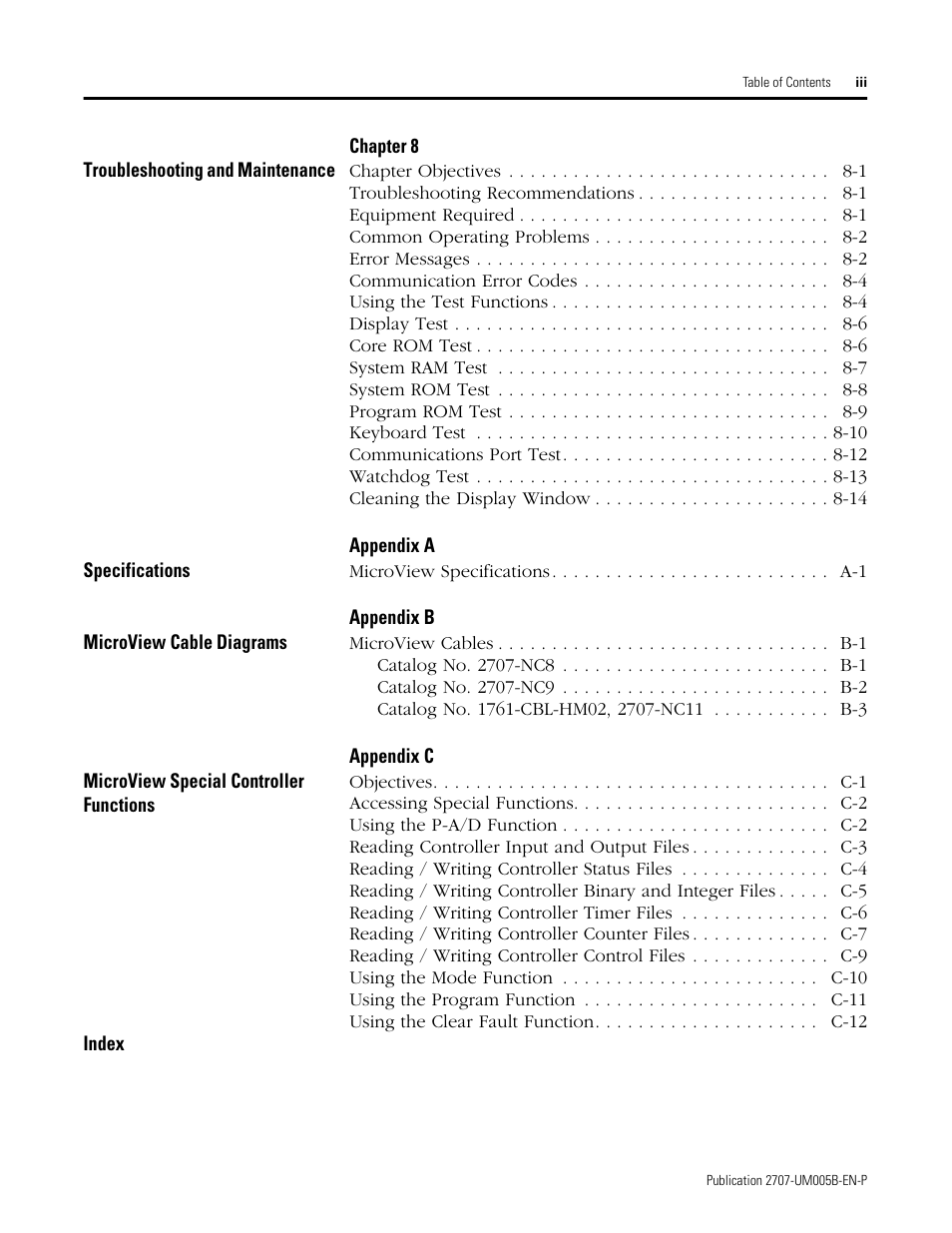 Rockwell Automation 2707-MVH232_MVP232 MicroView Operator Interface Module User Manual | Page 5 / 92