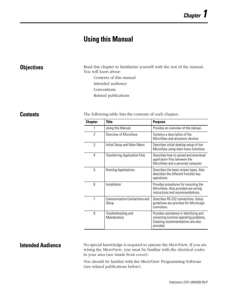 Rockwell Automation 2707-MVH232_MVP232 MicroView Operator Interface Module User Manual | Page 7 / 92