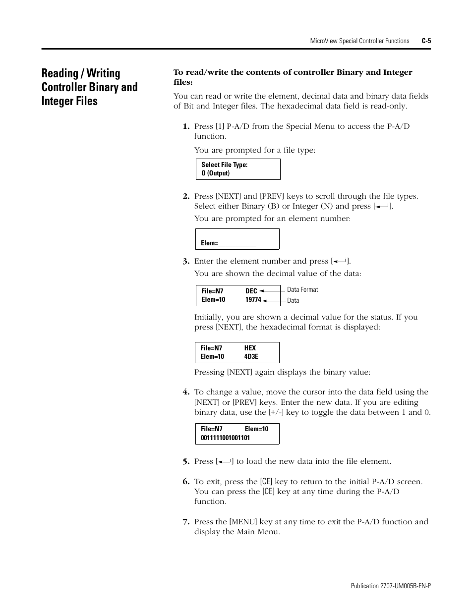 Rockwell Automation 2707-MVH232_MVP232 MicroView Operator Interface Module User Manual | Page 79 / 92