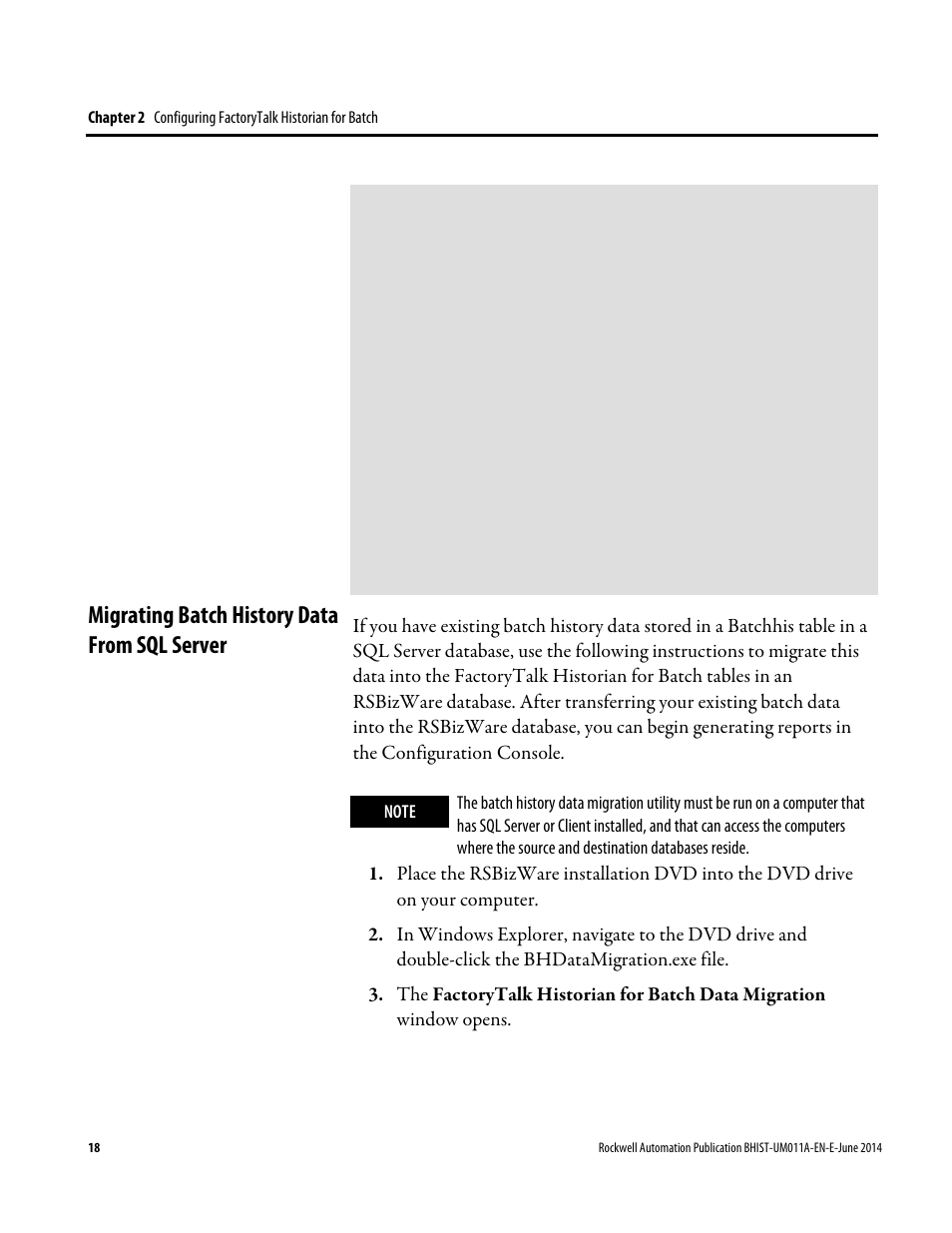 Migrating batch history data from sql server | Rockwell Automation FactoryTalk Historian Classic for Batch User Guide User Manual | Page 18 / 74