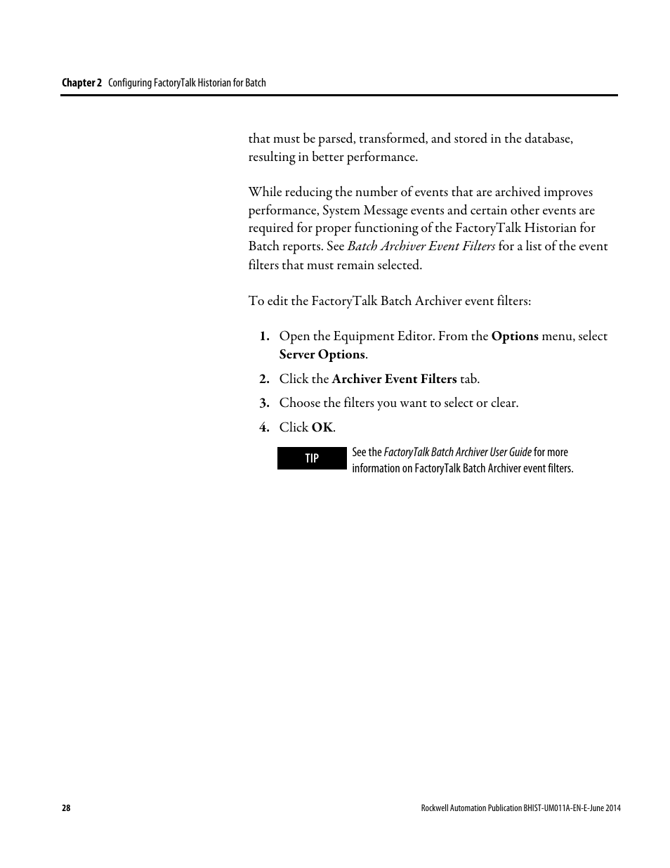 Rockwell Automation FactoryTalk Historian Classic for Batch User Guide User Manual | Page 28 / 74