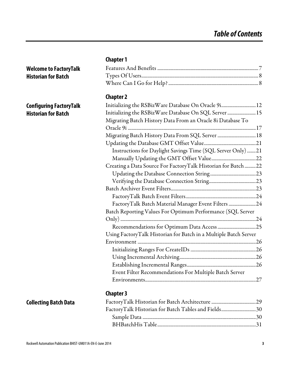 Rockwell Automation FactoryTalk Historian Classic for Batch User Guide User Manual | Page 3 / 74