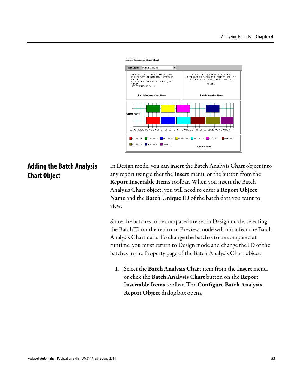 Adding the batch analysis chart object | Rockwell Automation FactoryTalk Historian Classic for Batch User Guide User Manual | Page 53 / 74