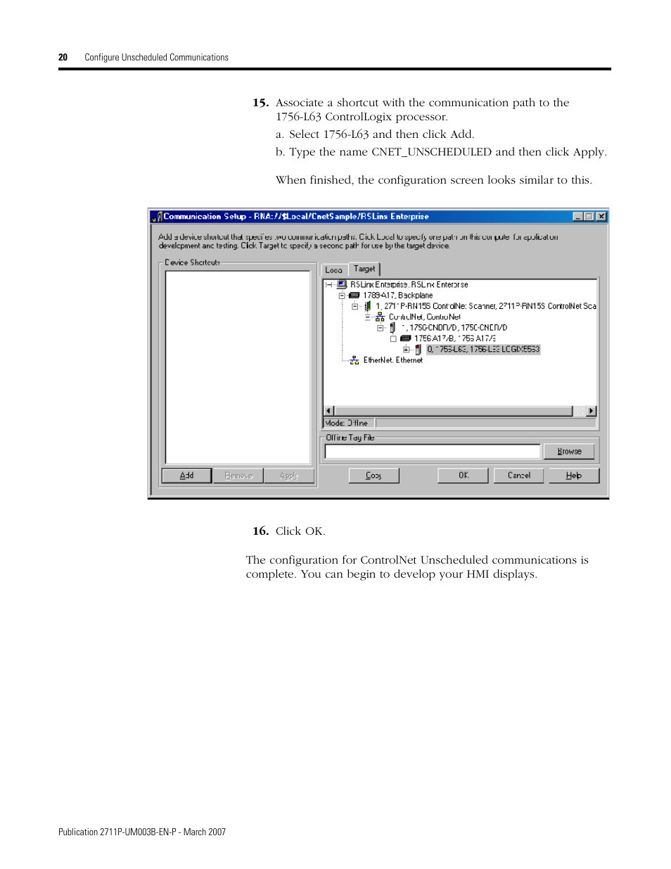 Rockwell Automation 2711P ControlNet Communications for PanelView Plus and PanelView Plus CE User Manual | Page 20 / 64