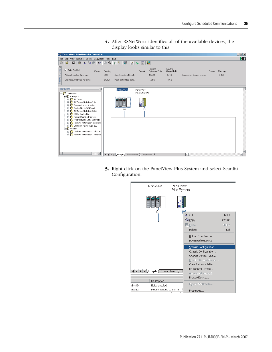 Rockwell Automation 2711P ControlNet Communications for PanelView Plus and PanelView Plus CE User Manual | Page 35 / 64