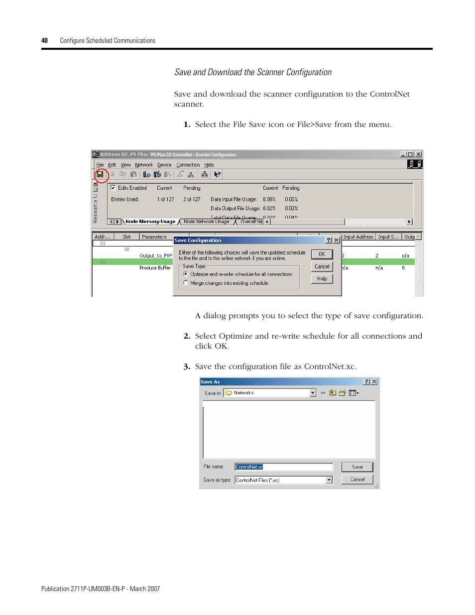 Rockwell Automation 2711P ControlNet Communications for PanelView Plus and PanelView Plus CE User Manual | Page 40 / 64