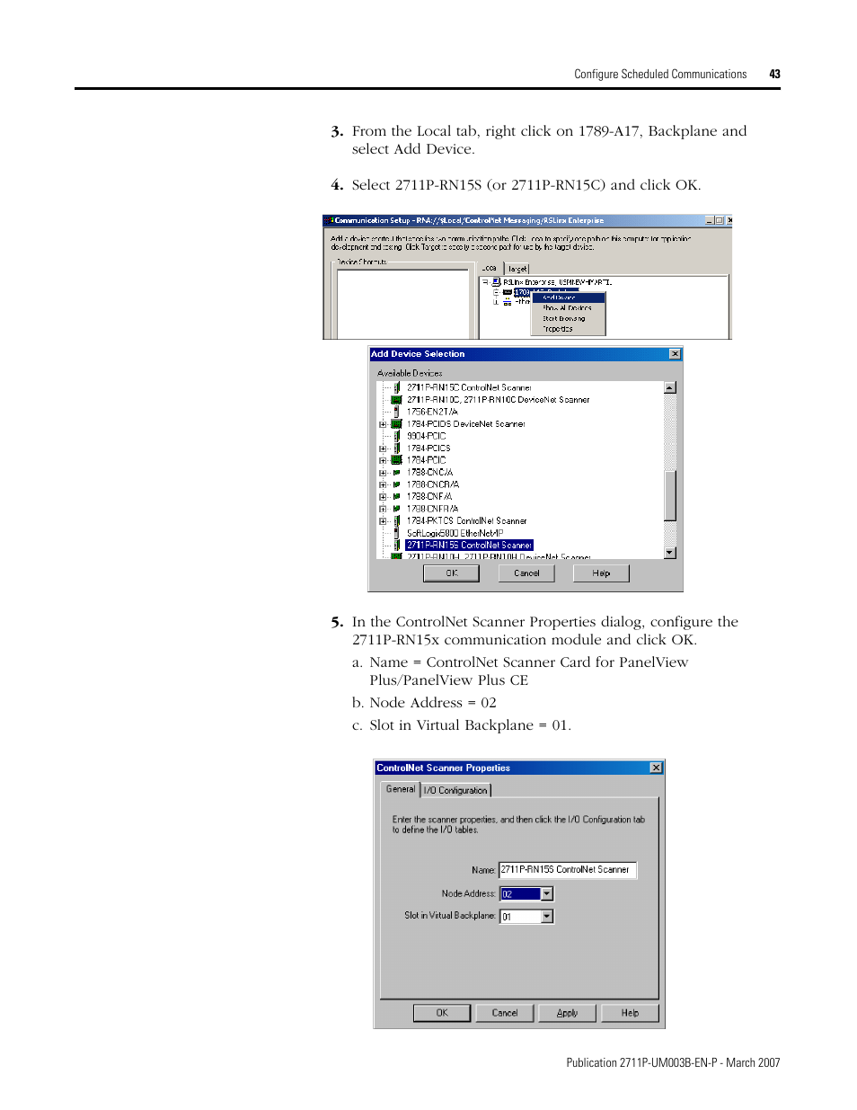 Rockwell Automation 2711P ControlNet Communications for PanelView Plus and PanelView Plus CE User Manual | Page 43 / 64