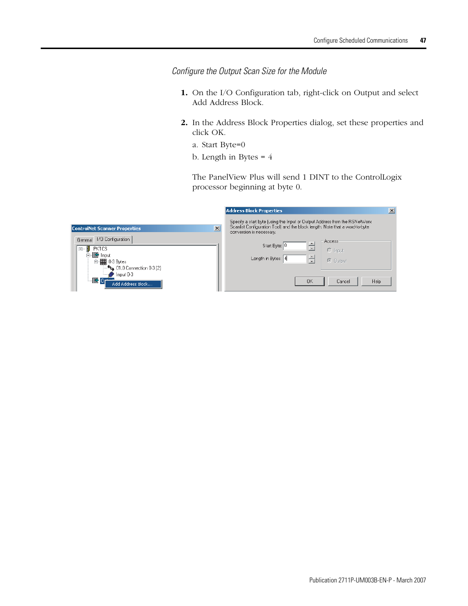 Rockwell Automation 2711P ControlNet Communications for PanelView Plus and PanelView Plus CE User Manual | Page 47 / 64