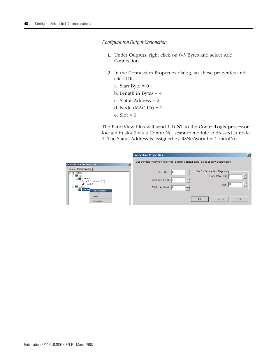Rockwell Automation 2711P ControlNet Communications for PanelView Plus and PanelView Plus CE User Manual | Page 48 / 64