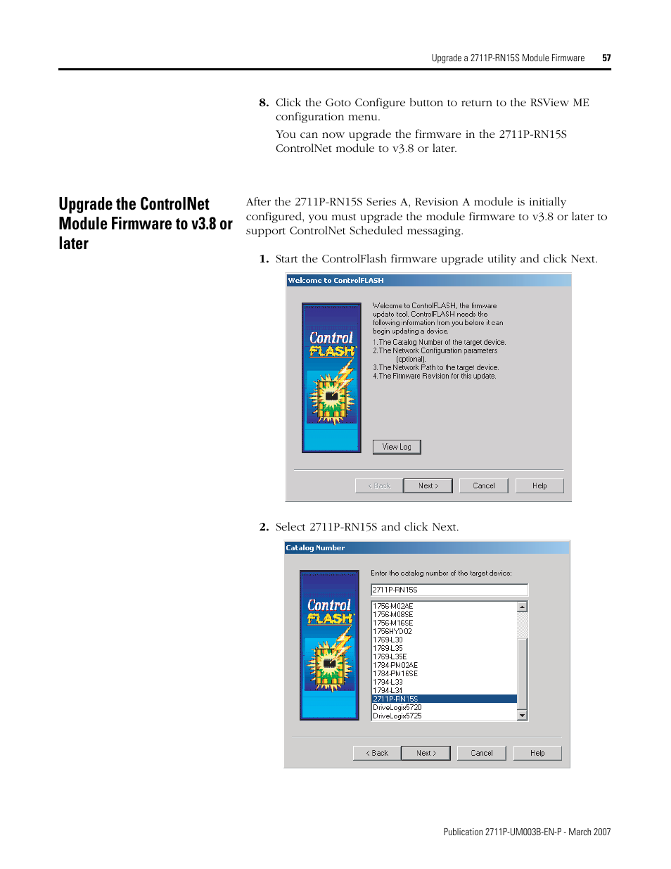 Rockwell Automation 2711P ControlNet Communications for PanelView Plus and PanelView Plus CE User Manual | Page 57 / 64