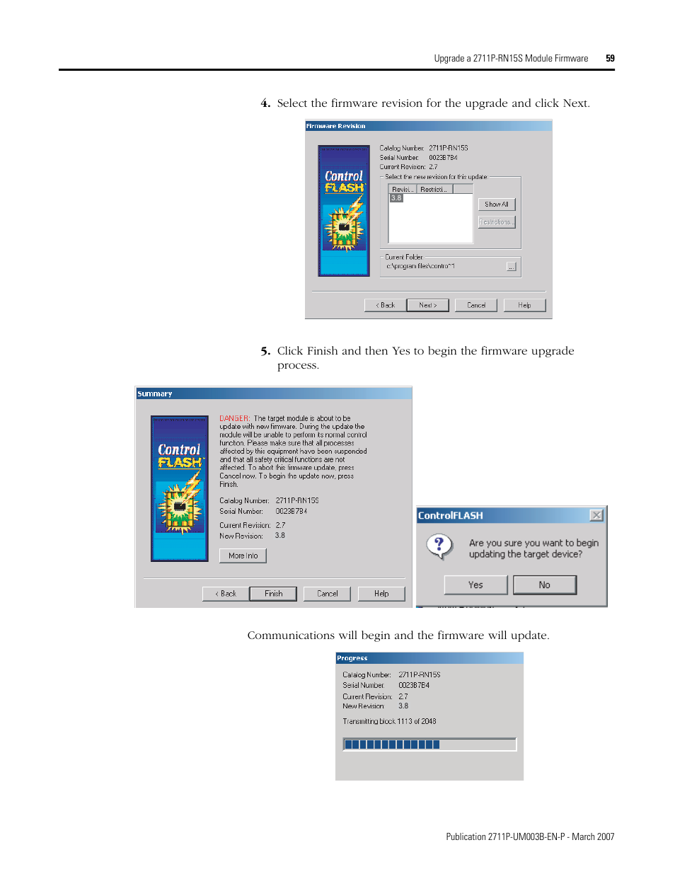 Rockwell Automation 2711P ControlNet Communications for PanelView Plus and PanelView Plus CE User Manual | Page 59 / 64