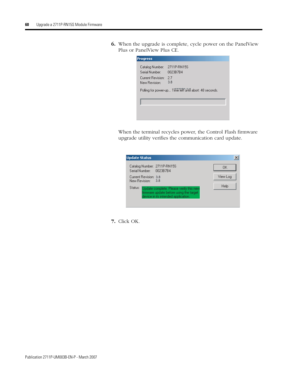 Rockwell Automation 2711P ControlNet Communications for PanelView Plus and PanelView Plus CE User Manual | Page 60 / 64