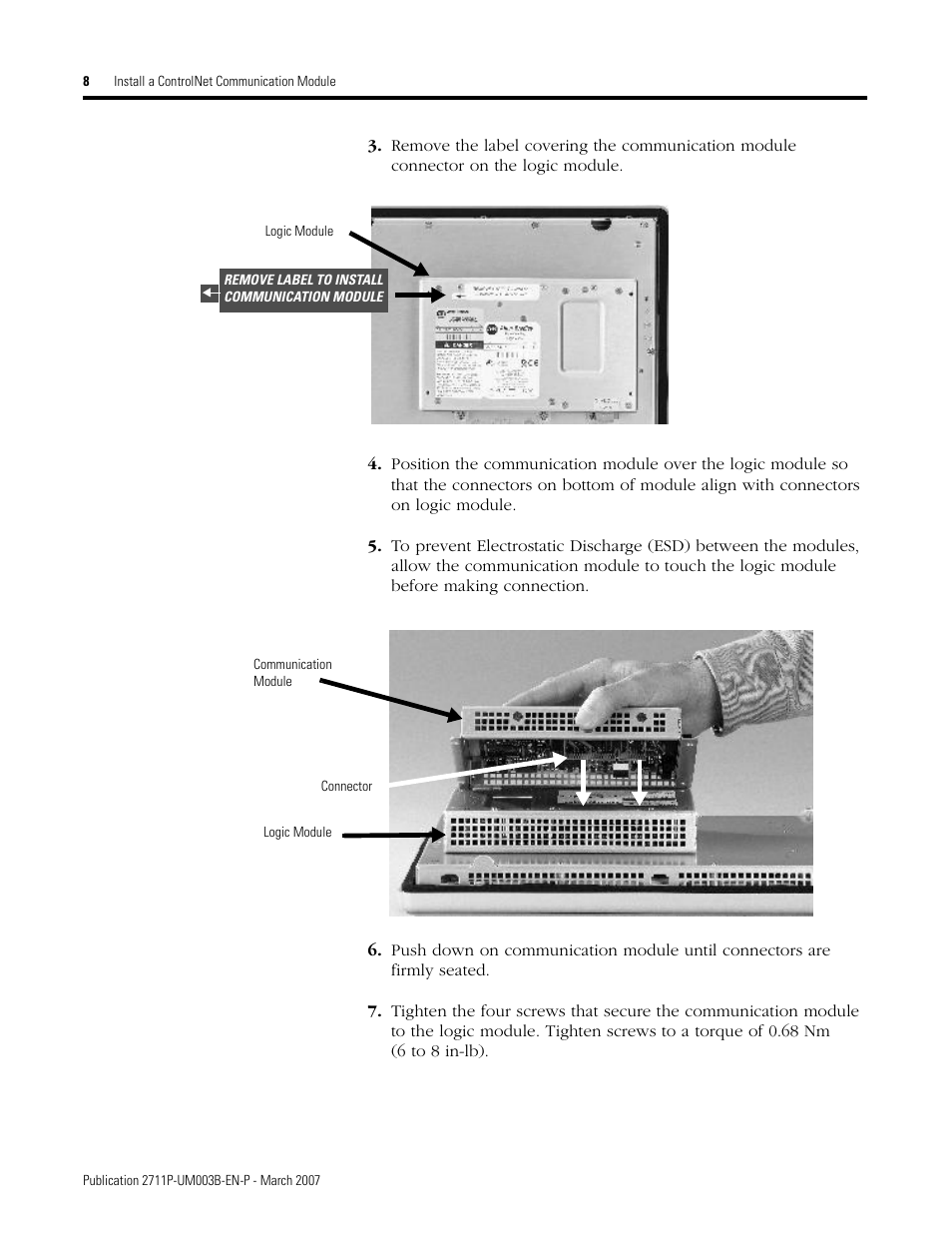 Rockwell Automation 2711P ControlNet Communications for PanelView Plus and PanelView Plus CE User Manual | Page 8 / 64