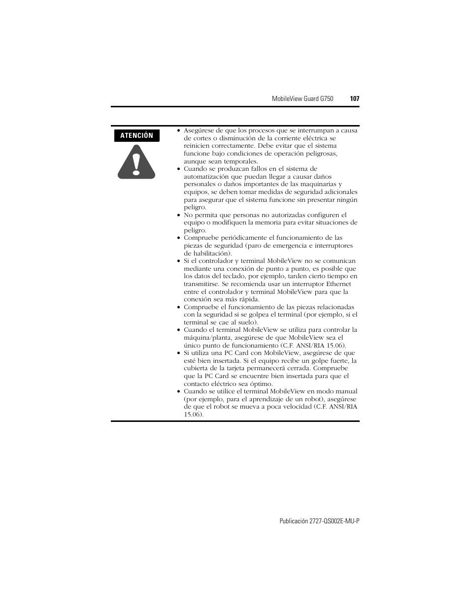 Rockwell Automation 2727-G7P20D1Q7 MobileView Guard G750 Quick Start User Manual | Page 107 / 204