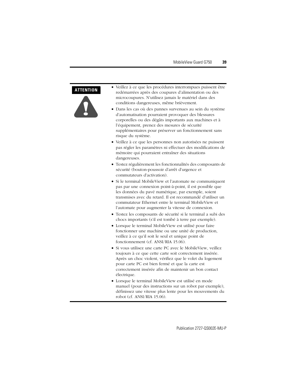 Rockwell Automation 2727-G7P20D1Q7 MobileView Guard G750 Quick Start User Manual | Page 39 / 204