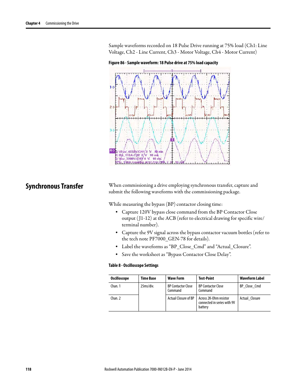 Synchronous transfer | Rockwell Automation 7000 PowerFlex Medium Voltage AC Drive (B Frame) Commissioning - ForGe Control User Manual | Page 118 / 138