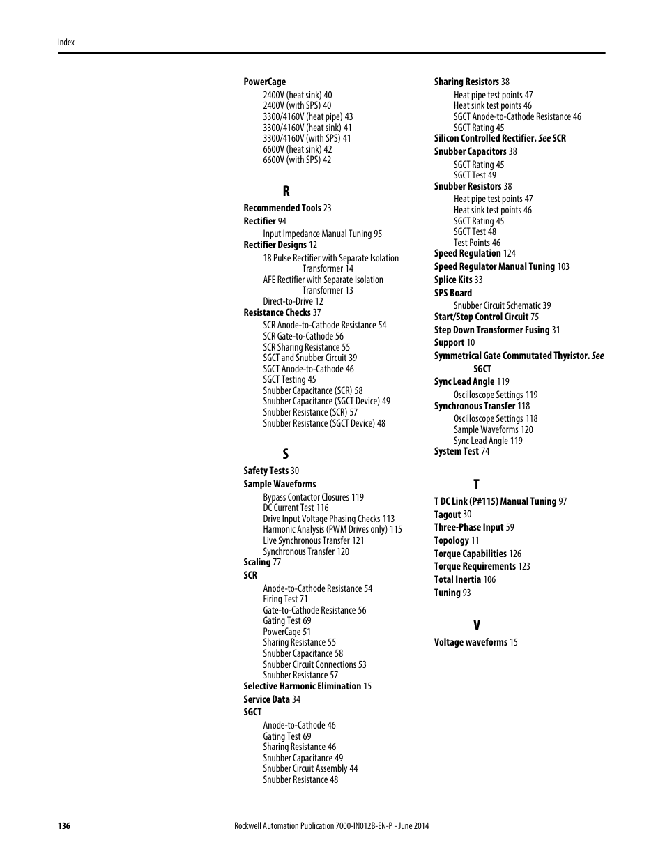 Rockwell Automation 7000 PowerFlex Medium Voltage AC Drive (B Frame) Commissioning - ForGe Control User Manual | Page 136 / 138