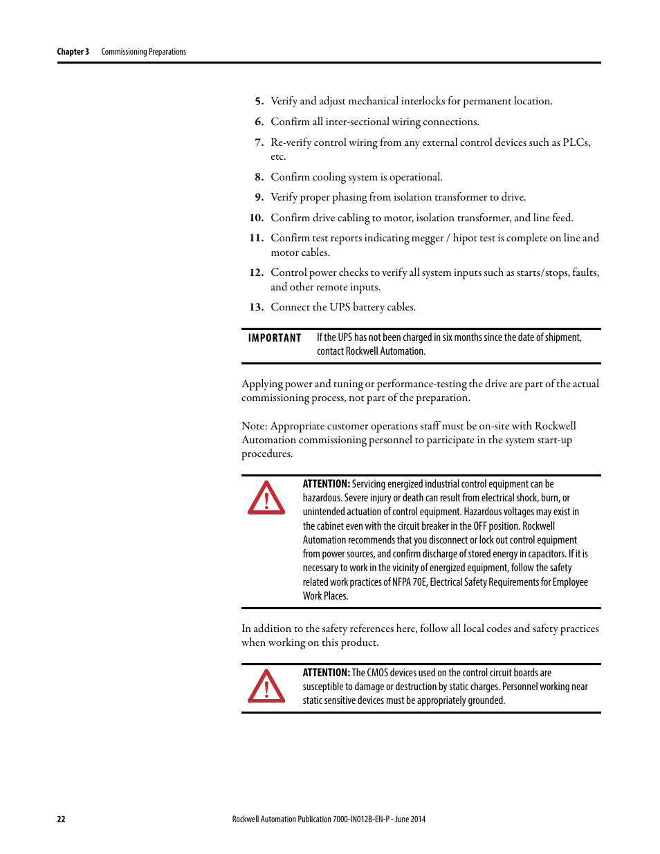 Rockwell Automation 7000 PowerFlex Medium Voltage AC Drive (B Frame) Commissioning - ForGe Control User Manual | Page 22 / 138