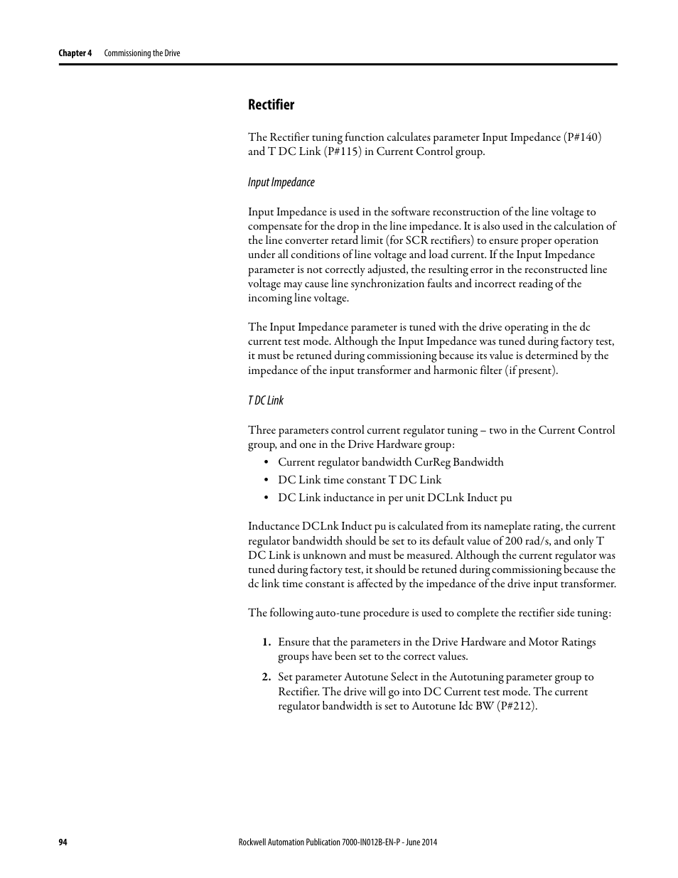 Rectifier | Rockwell Automation 7000 PowerFlex Medium Voltage AC Drive (B Frame) Commissioning - ForGe Control User Manual | Page 94 / 138