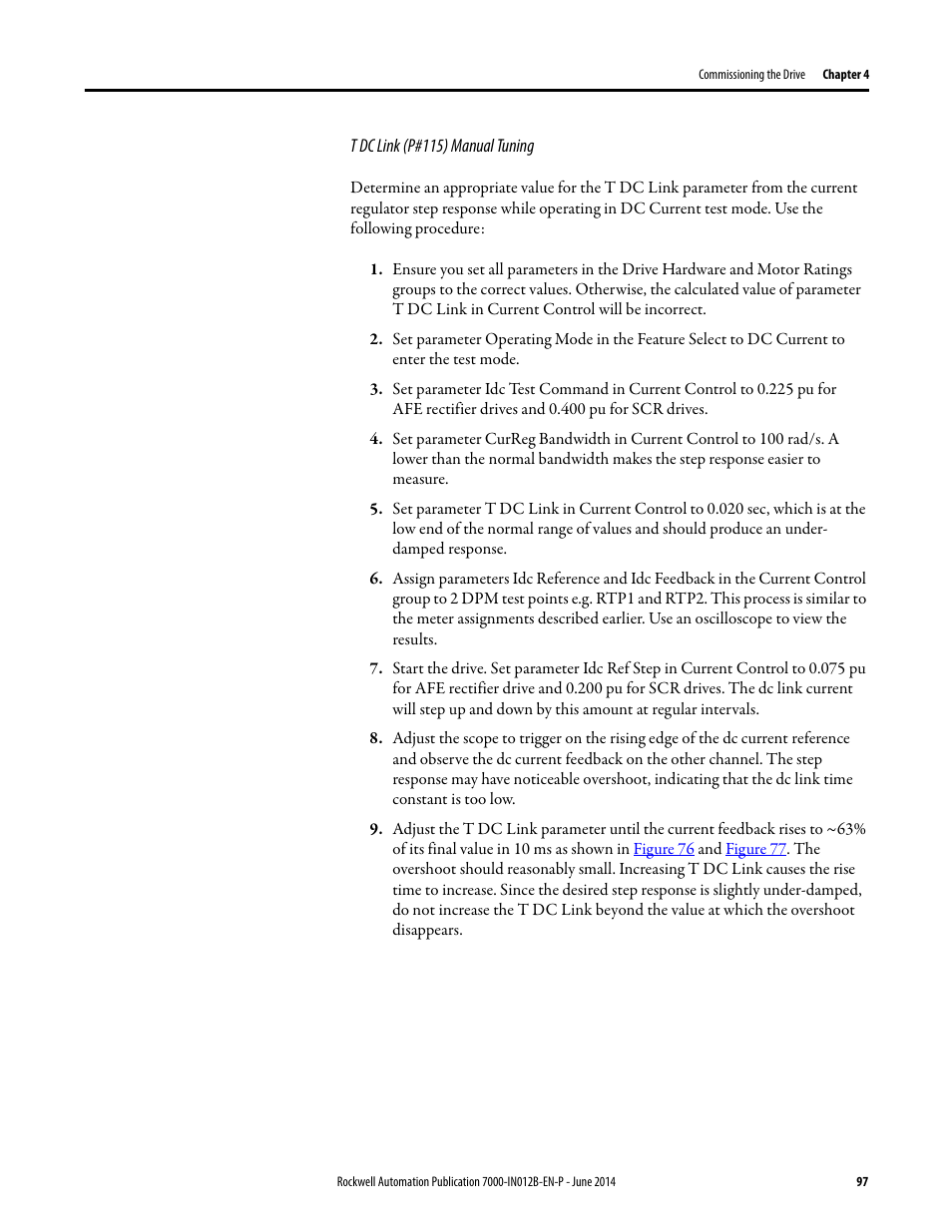 Rockwell Automation 7000 PowerFlex Medium Voltage AC Drive (B Frame) Commissioning - ForGe Control User Manual | Page 97 / 138