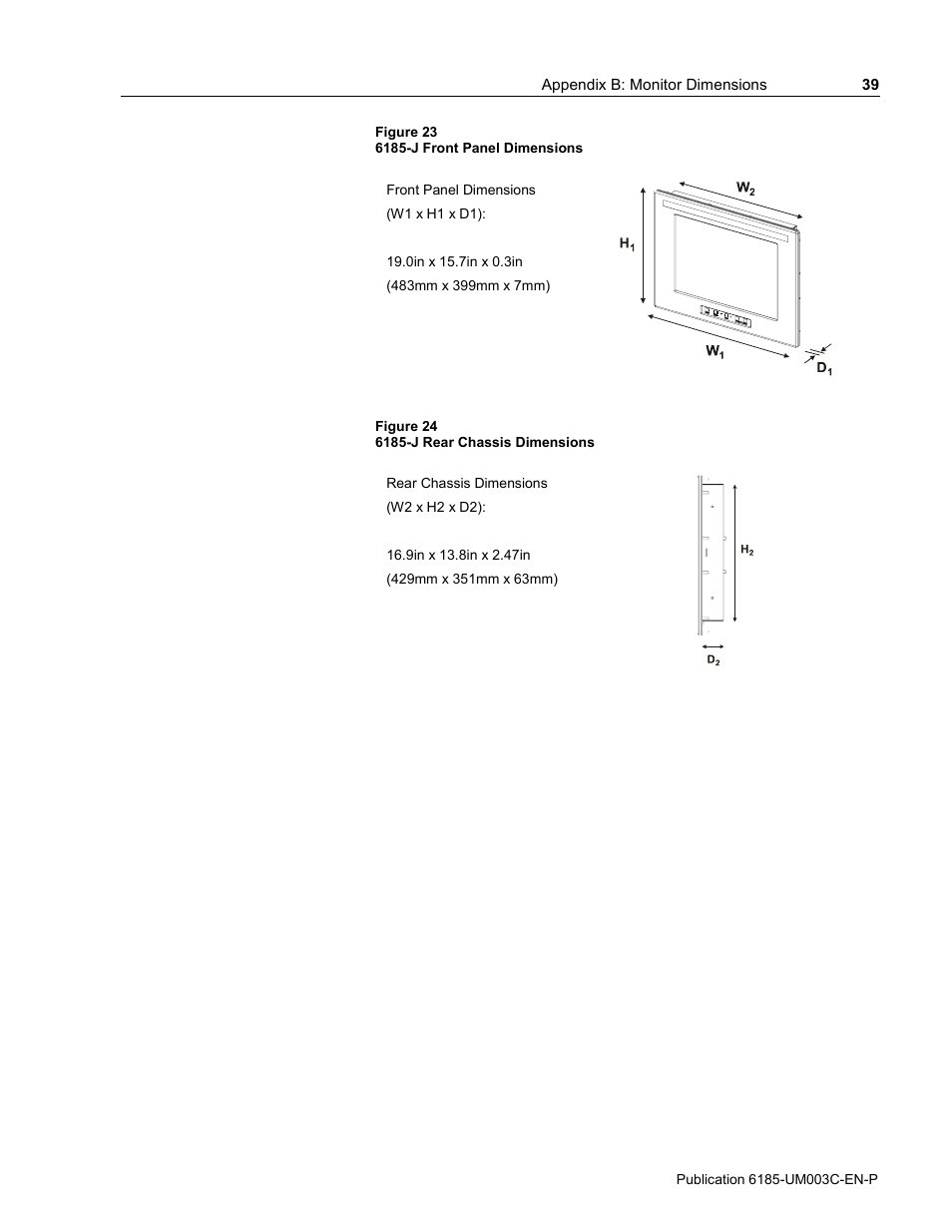 Rockwell Automation 6185-K Economy Line Monitors User Manual User Manual | Page 39 / 48