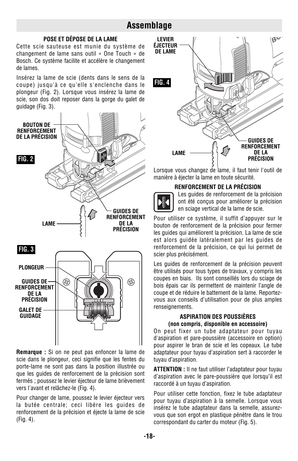 Assemblage | Bosch 1590EVS User Manual | Page 18 / 36